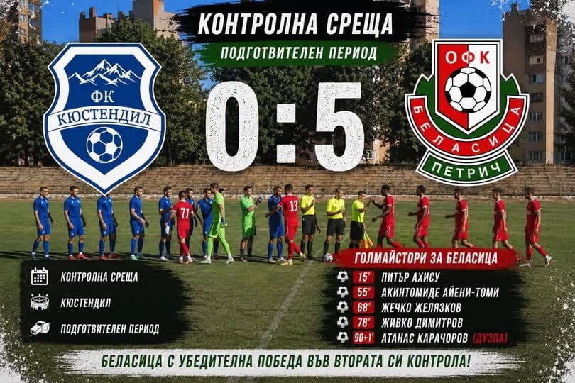 Беласица постигна разгромна победа във втората си контрола